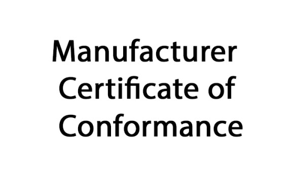 Certificate Of Conformance - Manufacturer