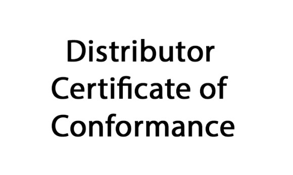 Certificate Of Conformance - Distributor